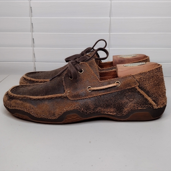 Ariat 4LR Gleeson Suede Leather Driving Moccasin Slip On Loafers Size 10D - Picture 2 of 12
